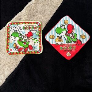 Nintendo Yoshi and Mario Towels - Red, Green, Blue